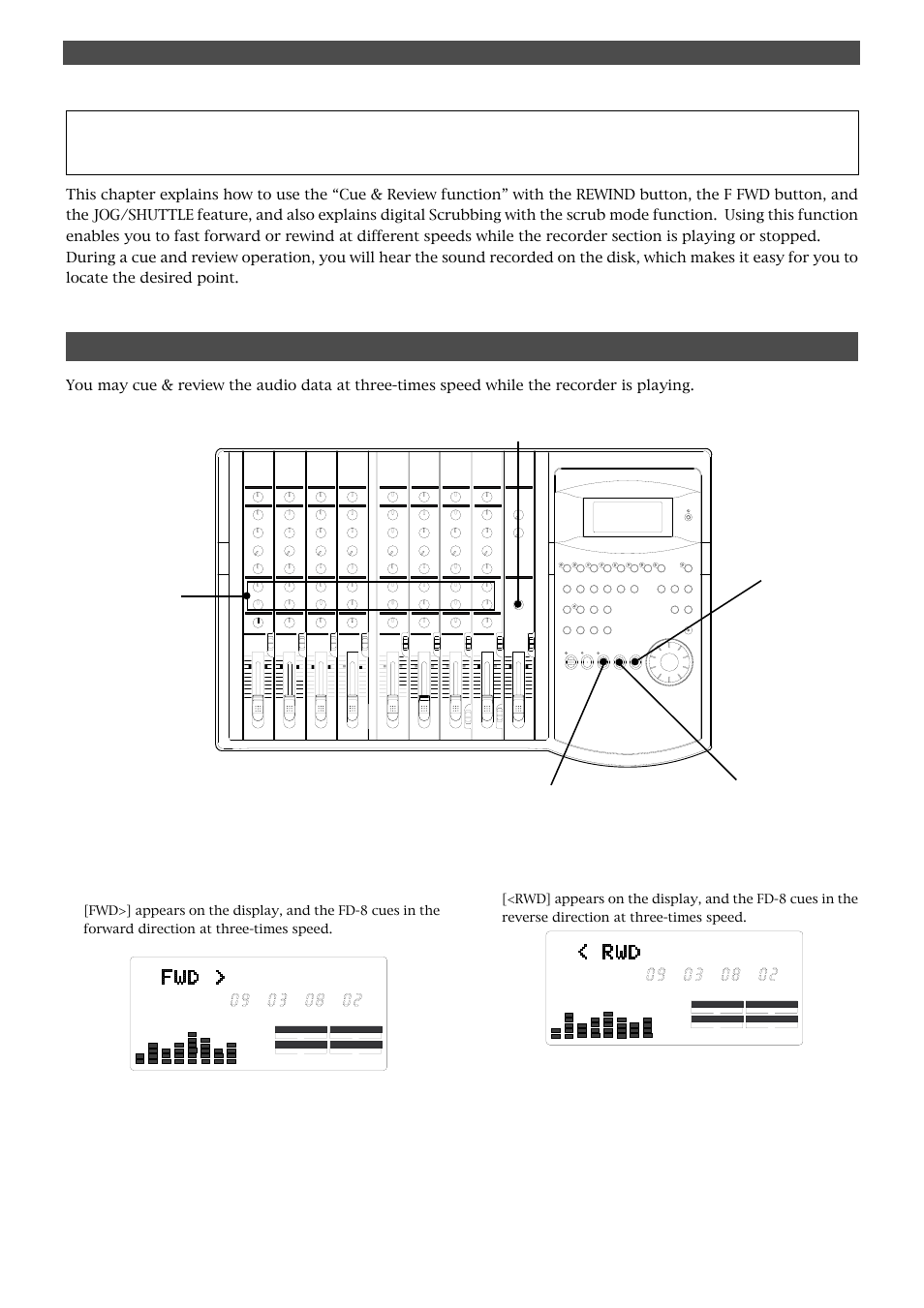 Cue & review function | Fostex FD-8 User Manual | Page 63 / 121