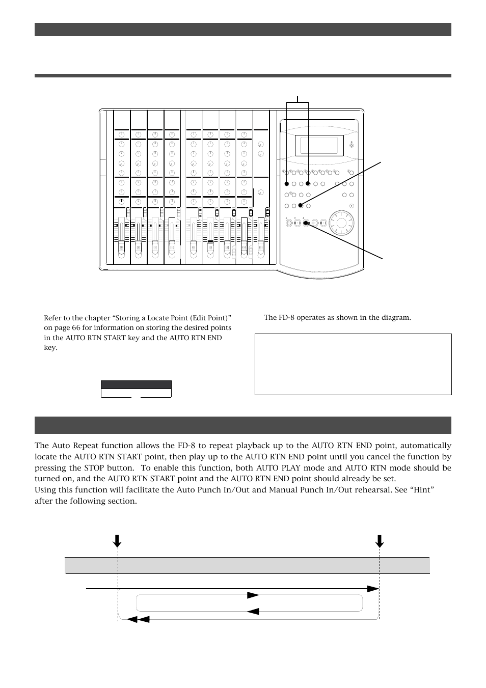 Auto repeat, Executing the auto return function | Fostex FD-8 User Manual | Page 72 / 121