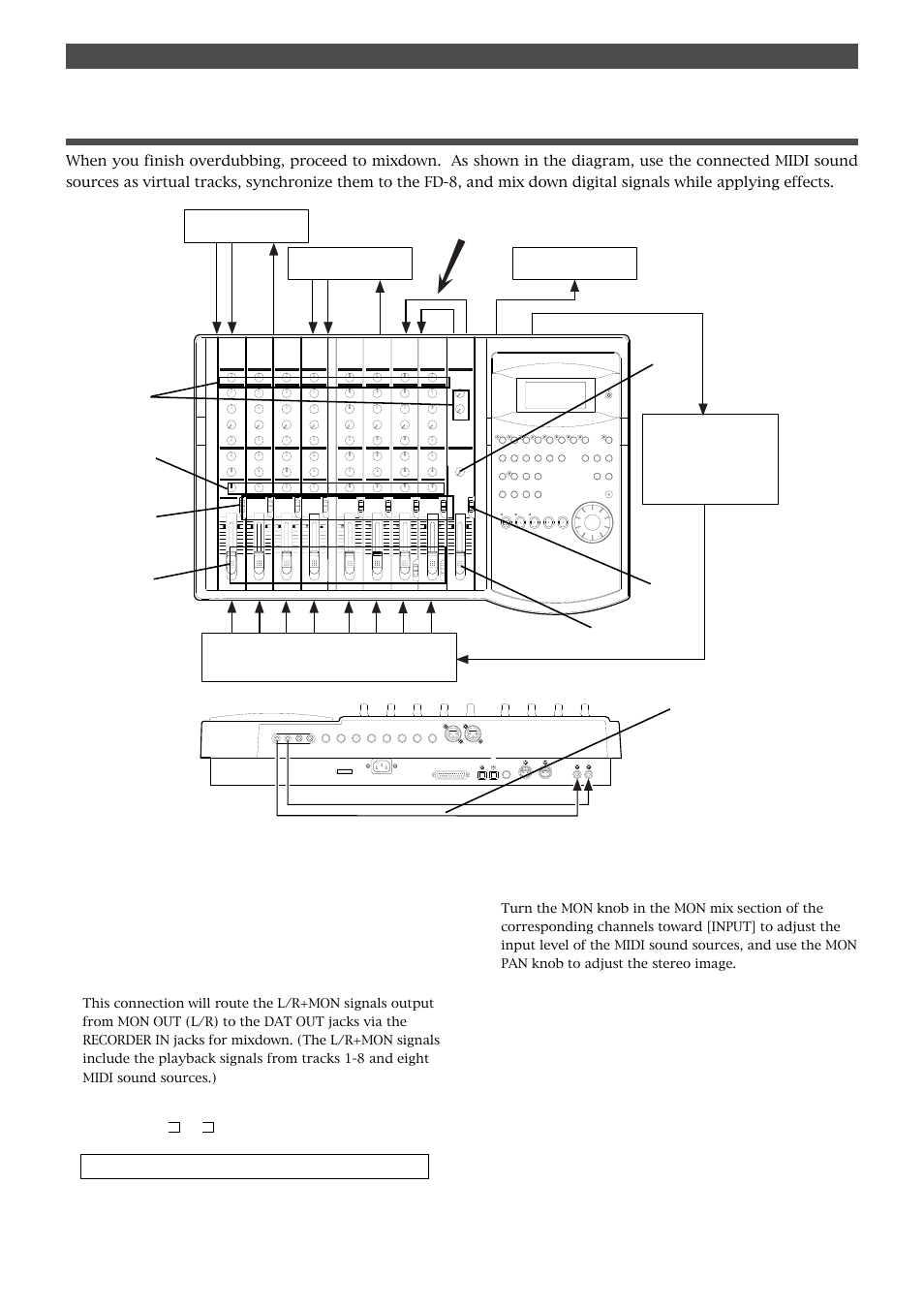 Mixing down while syncing midi sound sources, Midi synchronization | Fostex FD-8 User Manual | Page 78 / 121