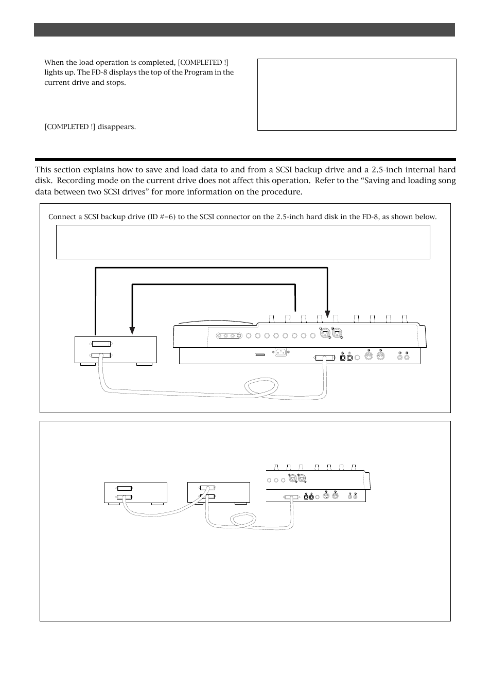 Saving and loading song data via a scsi drive, Tips, Saving and loading song data | Completed !] disappears | Fostex FD-8 User Manual | Page 95 / 121