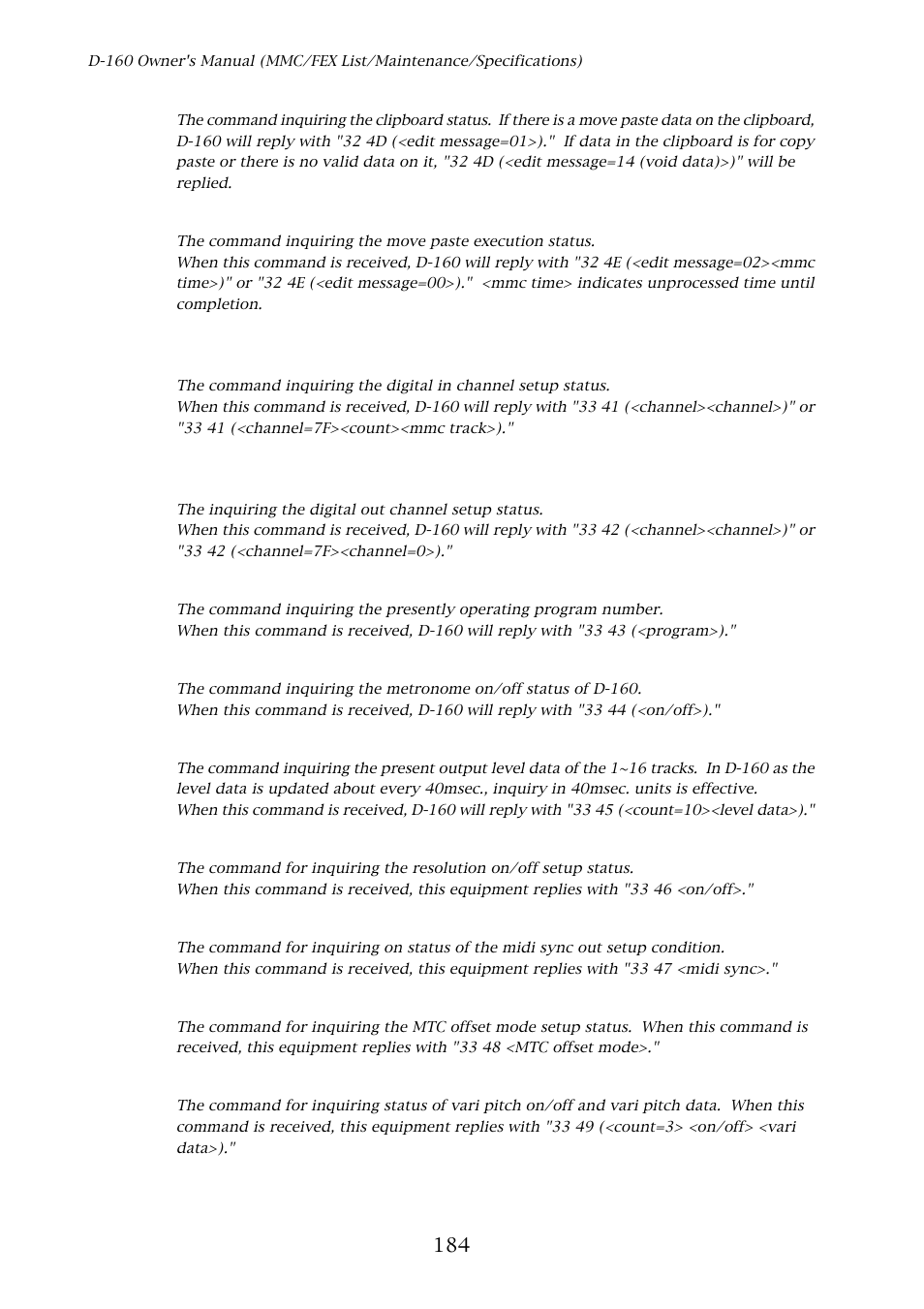 Fostex D-160 User Manual | Page 184 / 196