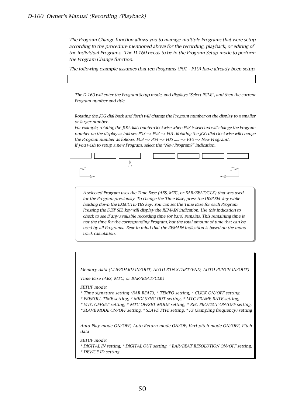 2. program change, 50 2-2. program change | Fostex D-160 User Manual | Page 50 / 196
