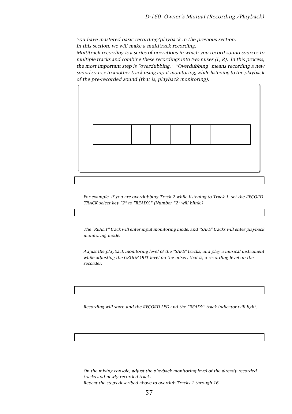4. multitrack recording using overdubbing, 57 3-4. multitrack recording using overdubbing | Fostex D-160 User Manual | Page 57 / 196