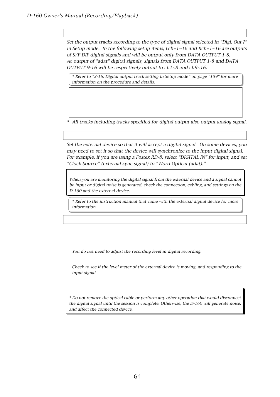 Fostex D-160 User Manual | Page 64 / 196
