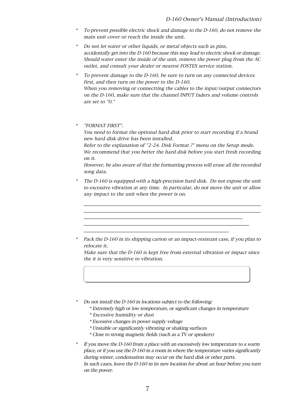 Fostex D-160 User Manual | Page 7 / 196