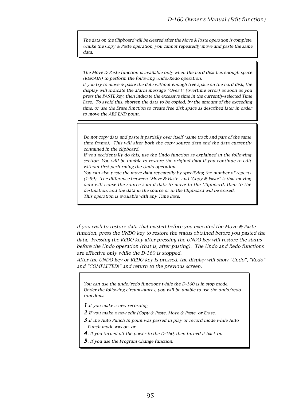 3. move & paste undo/redo | Fostex D-160 User Manual | Page 95 / 196