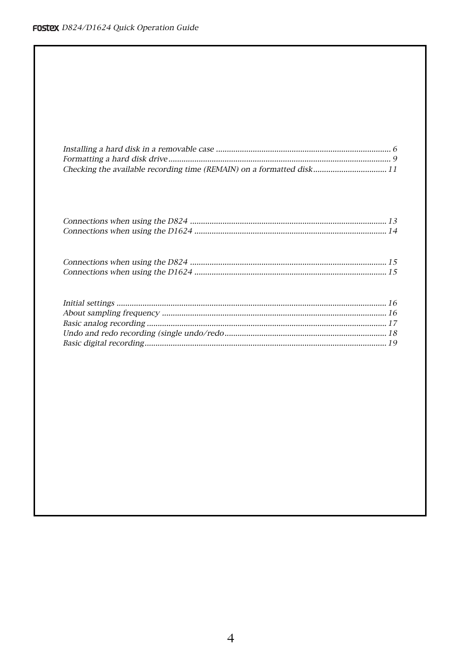 Fostex D824 User Manual | Page 4 / 28
