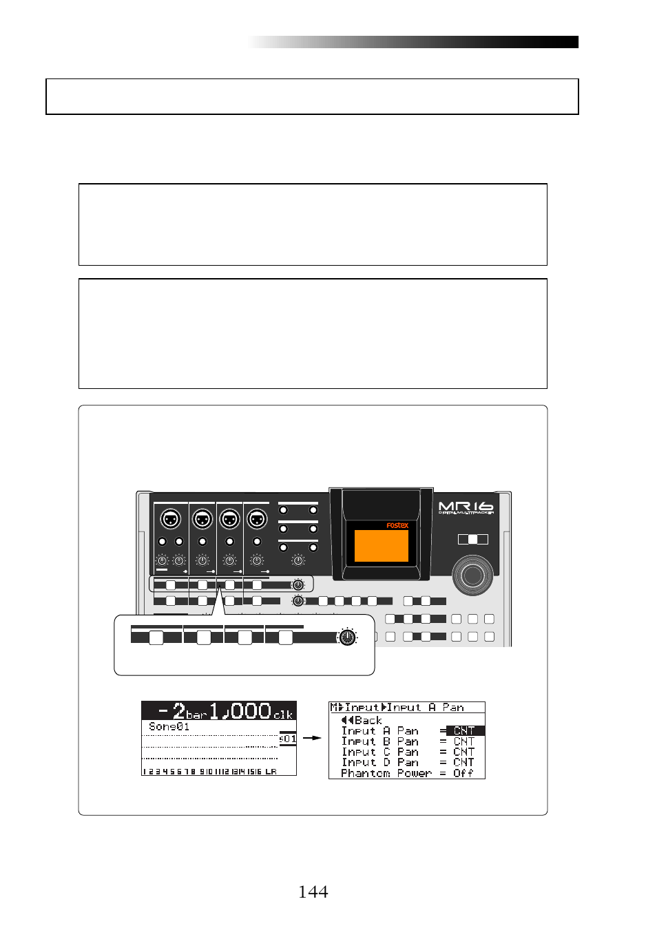 On off | Fostex MR16 User Manual | Page 144 / 166