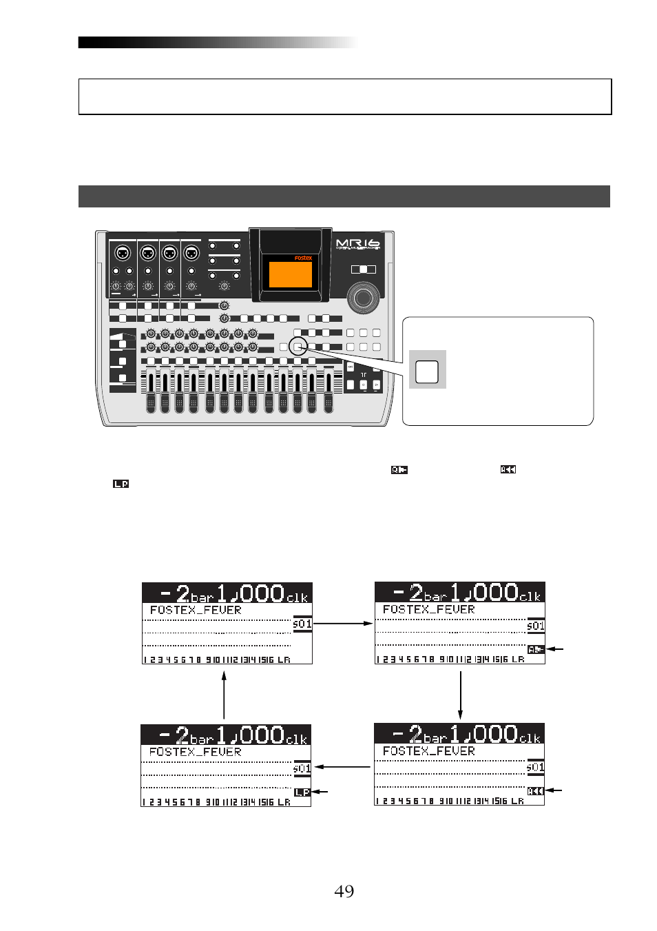 Off auto play ( ) auto rtn ( ) loop ( ) off off | Fostex MR16 User Manual | Page 49 / 166