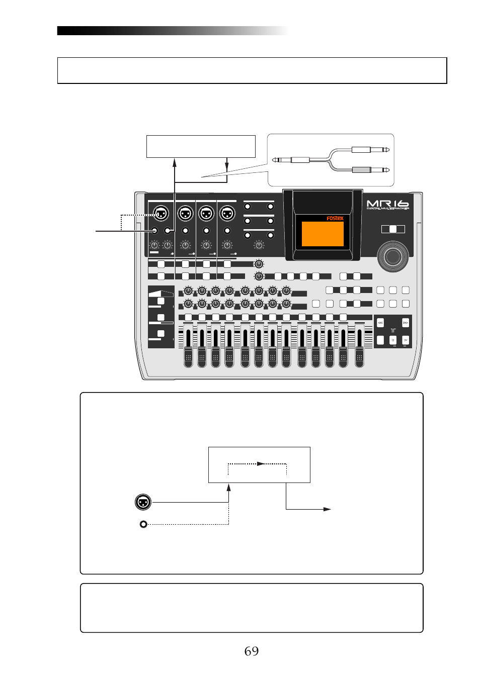 Input a effector, Effector (comp/limiter) etc, Input output | Fostex MR16 User Manual | Page 69 / 166