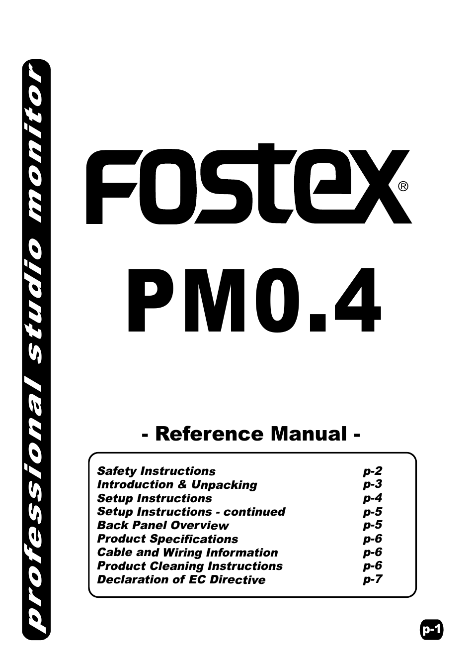 Fostex PM0.4 User Manual | 7 pages