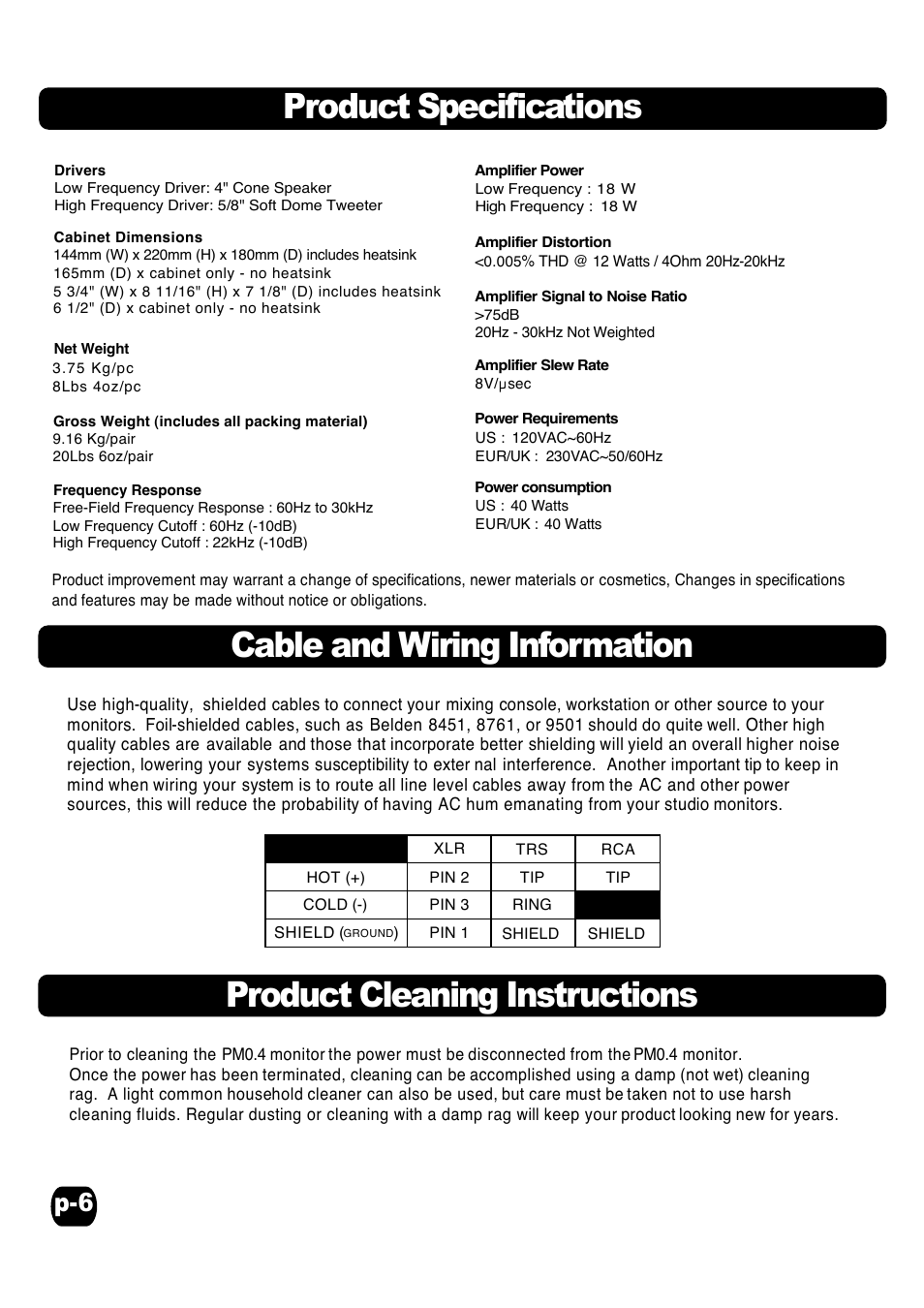 Fostex PM0.4 User Manual | Page 6 / 7
