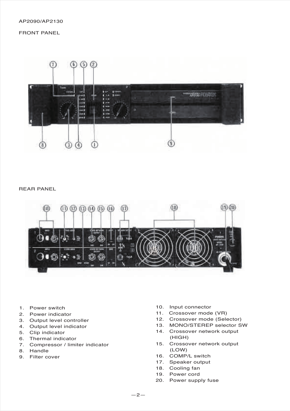 Fostex AP1020 User Manual | Page 4 / 10