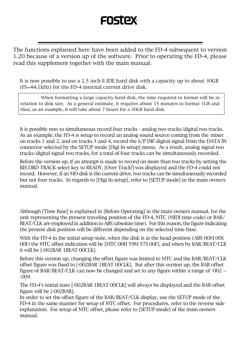 Fostex Music Mixer User Manual | 2 pages