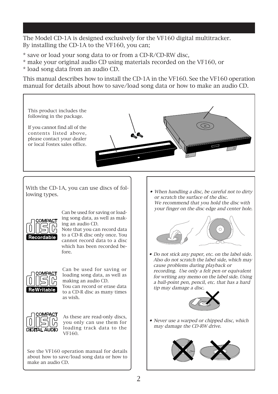 Introduction | Fostex CD-1A User Manual | Page 2 / 6