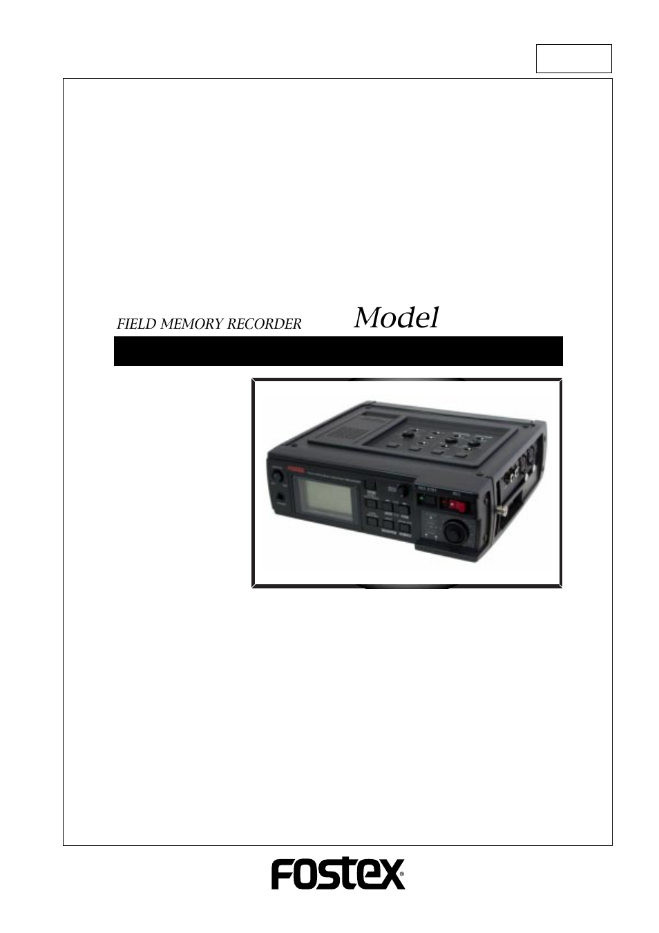Fostex FR-2 User Manual | 110 pages