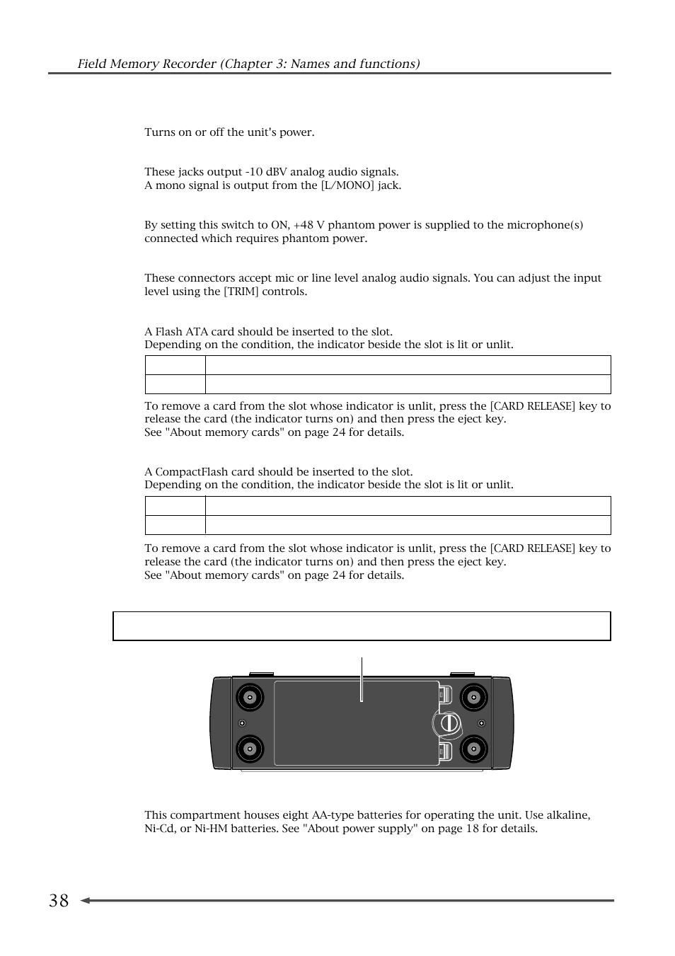 Bottom panel | Fostex FR-2 User Manual | Page 38 / 110