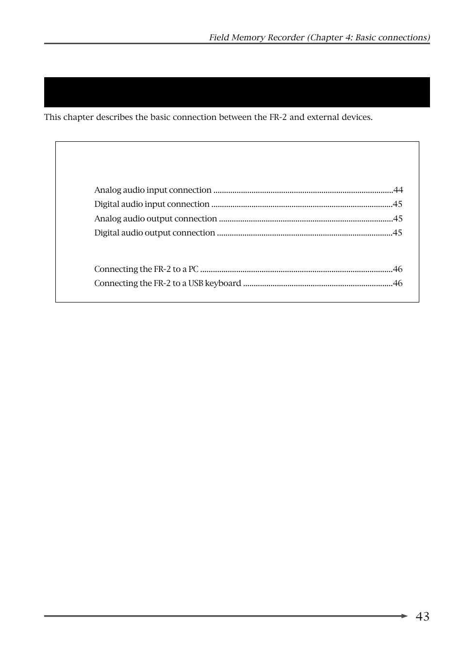 Chapter 4: basic connections | Fostex FR-2 User Manual | Page 43 / 110