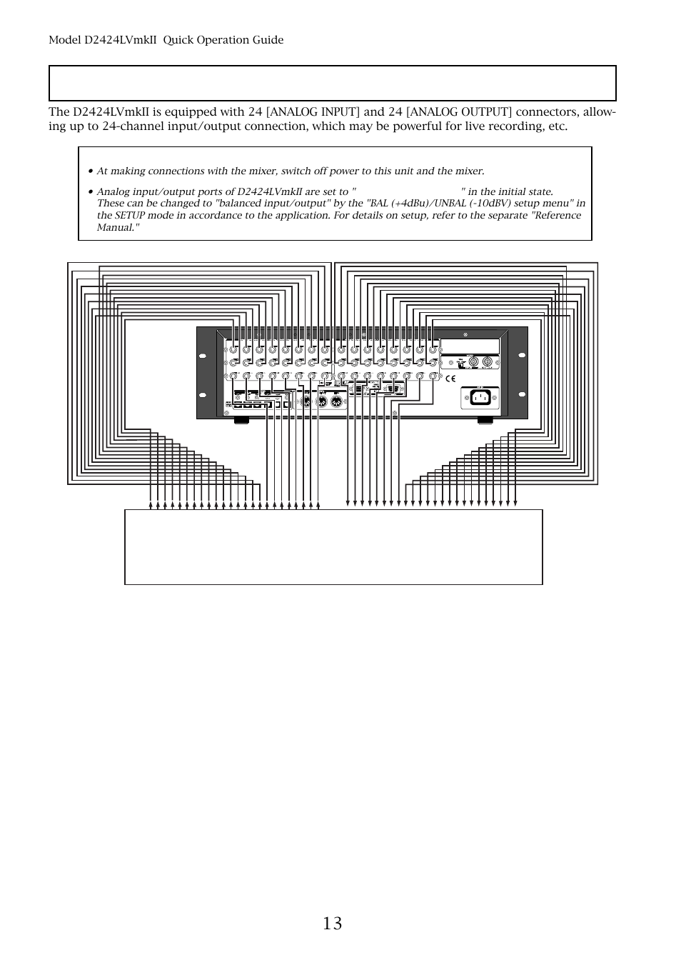 Connecting a analog mixer, Analog mixer | Fostex D2424LVMKII User Manual | Page 12 / 26