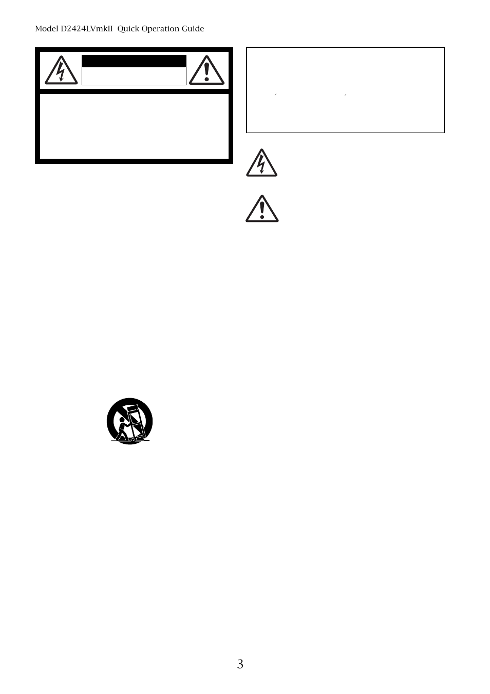 Safety instructions, Warning, Caution | Fostex D2424LVMKII User Manual | Page 2 / 26