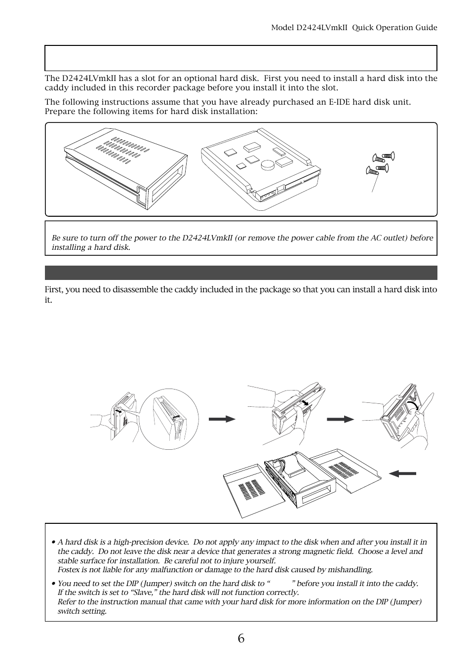 Preparation for the current drive | Fostex D2424LVMKII User Manual | Page 5 / 26