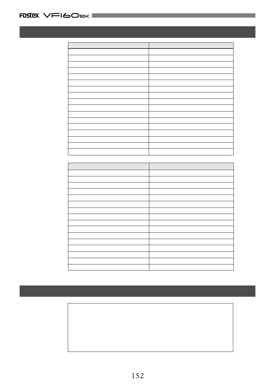 Mmc command list inquiry message list | Fostex VF160EX User Manual | Page 152 / 158