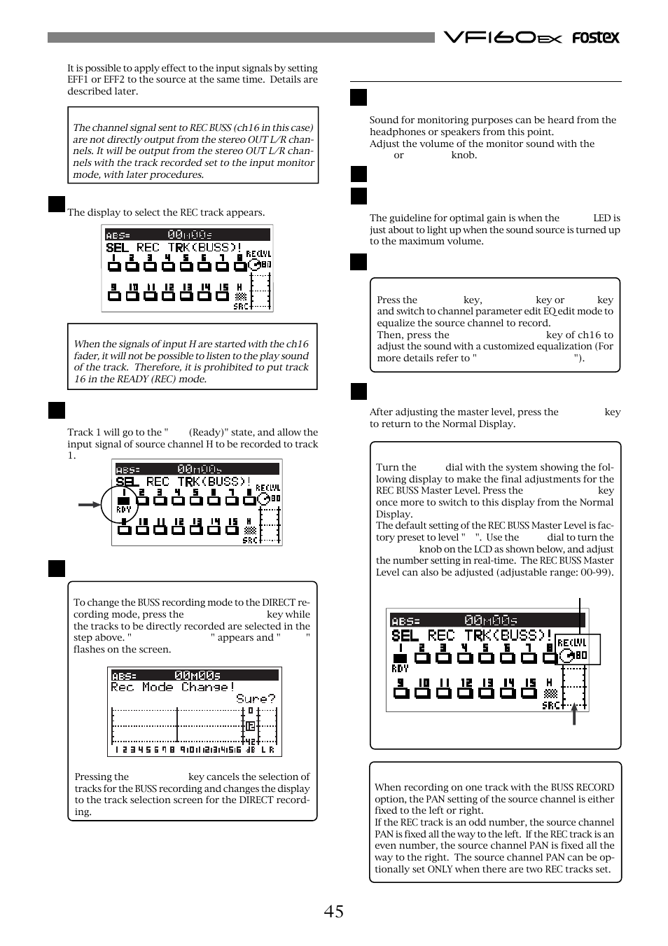 Adjusting the source channel | Fostex VF160EX User Manual | Page 45 / 158