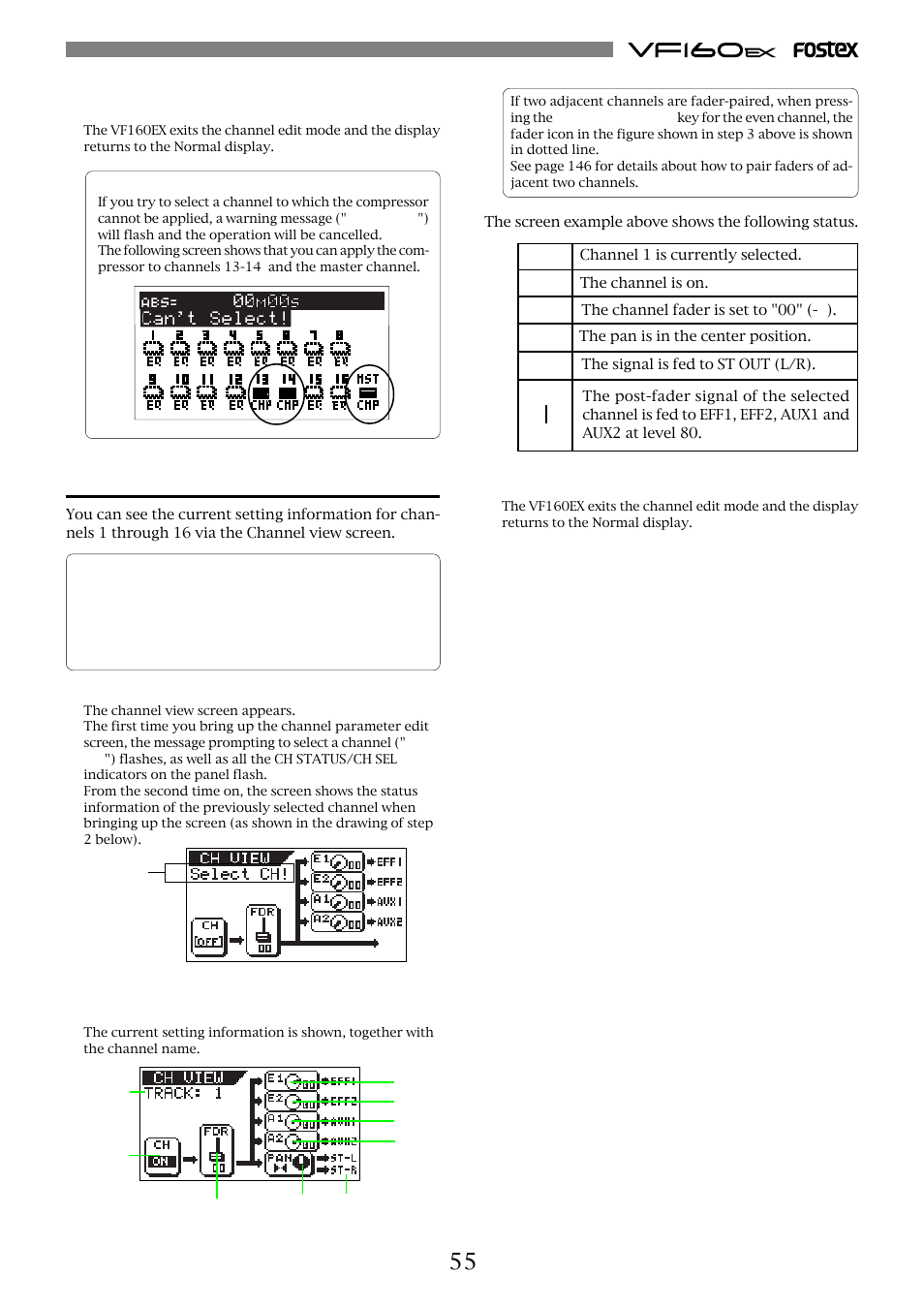 Channel view | Fostex VF160EX User Manual | Page 55 / 158