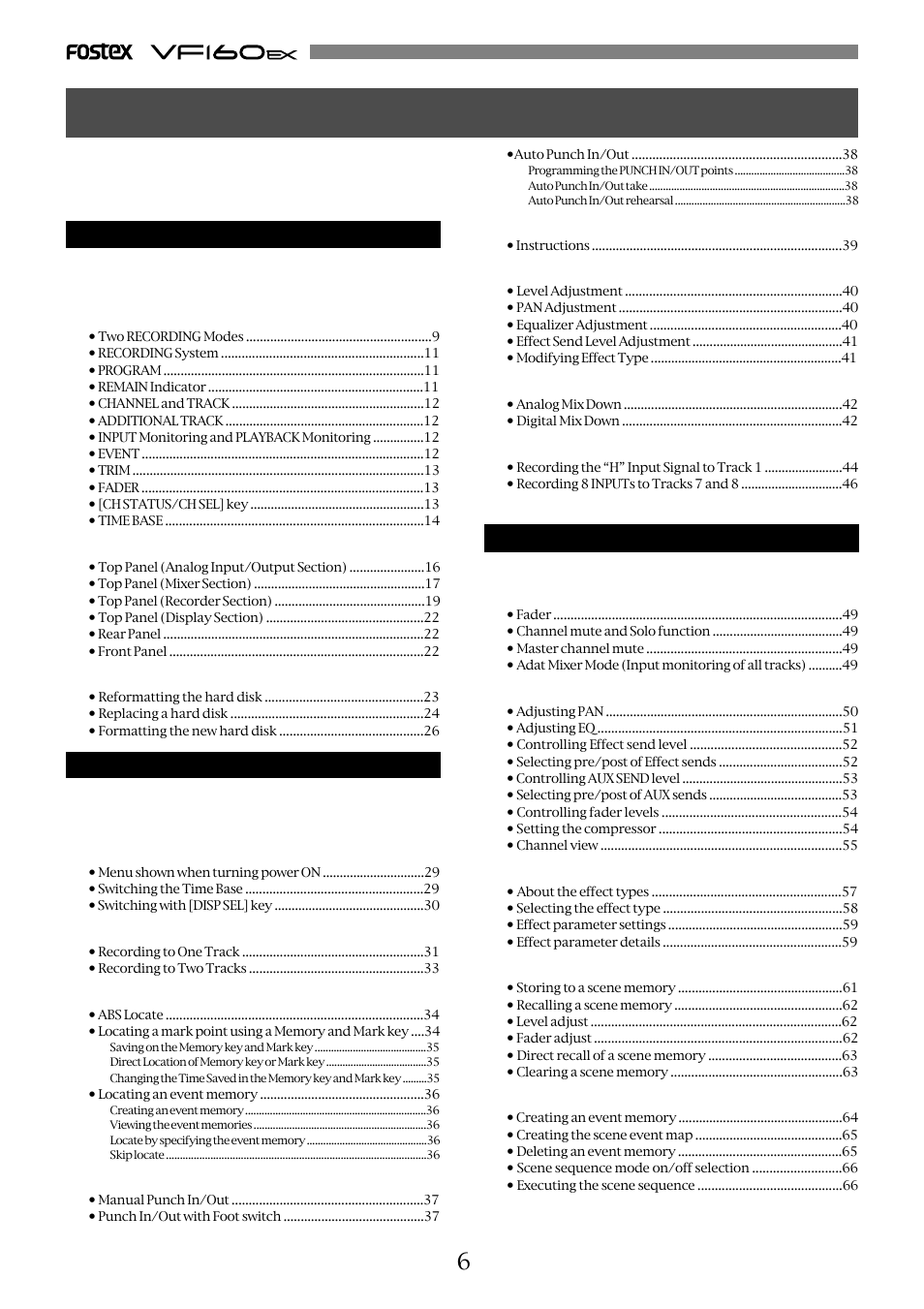 Fostex VF160EX User Manual | Page 6 / 158