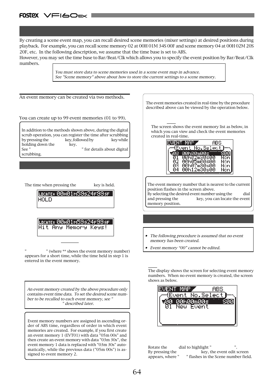 Scene event map | Fostex VF160EX User Manual | Page 64 / 158