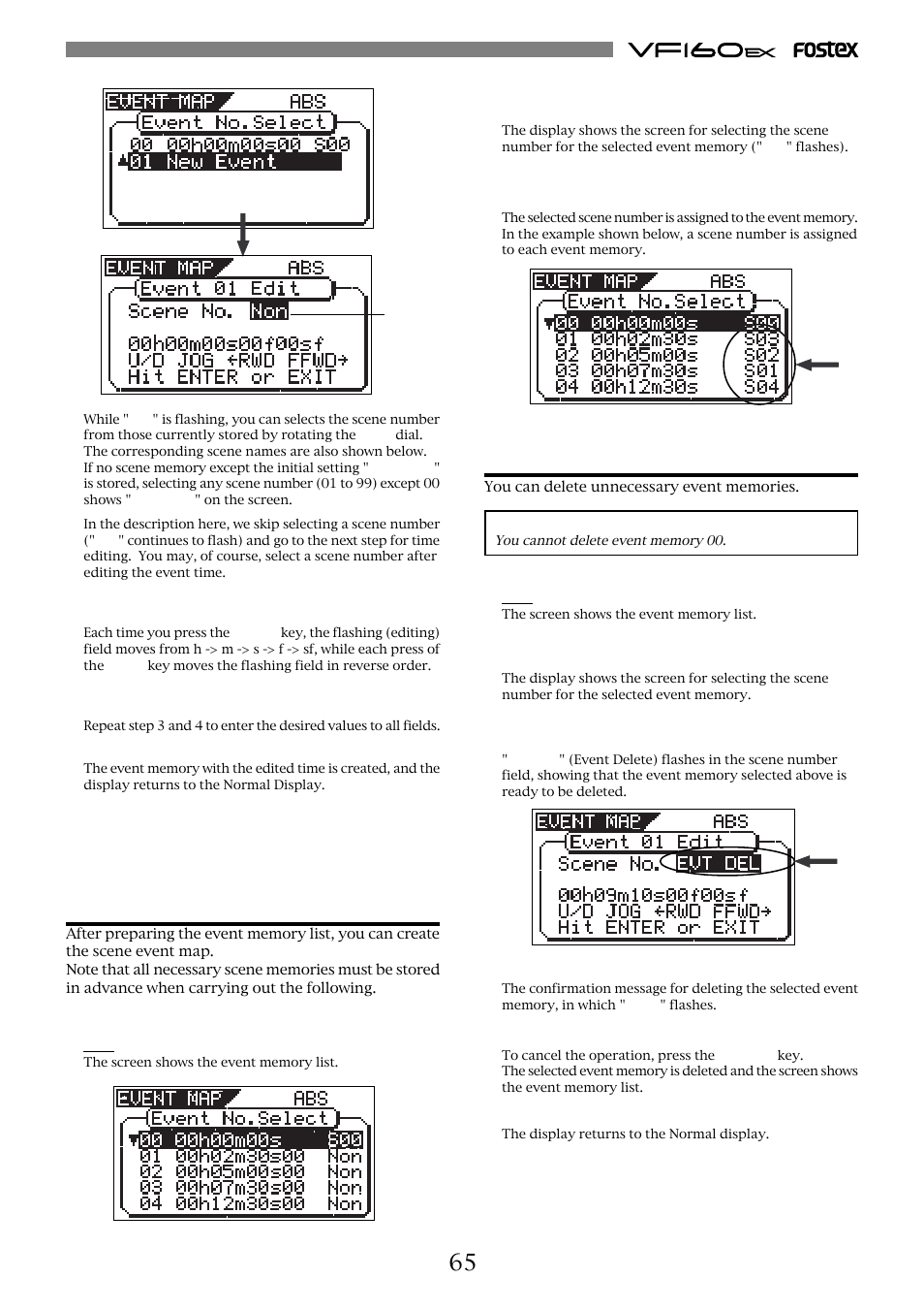 Creating the scene event map | Fostex VF160EX User Manual | Page 65 / 158