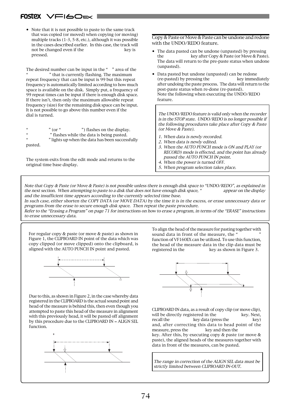 Undo/redo paste | Fostex VF160EX User Manual | Page 74 / 158