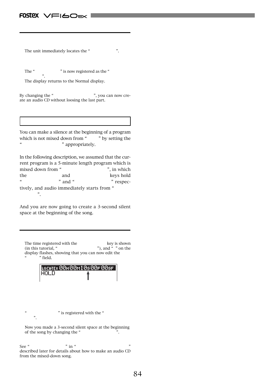 Change the “clipboard in point, Change the “clipboard out point | Fostex VF160EX User Manual | Page 84 / 158