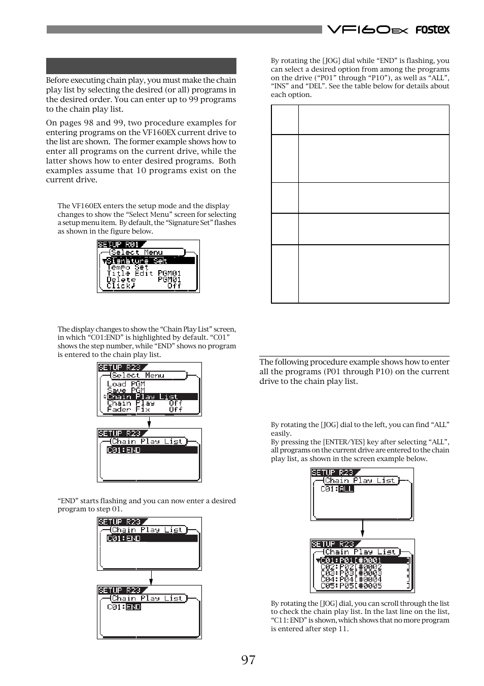 Making the chain play list | Fostex VF160EX User Manual | Page 97 / 158