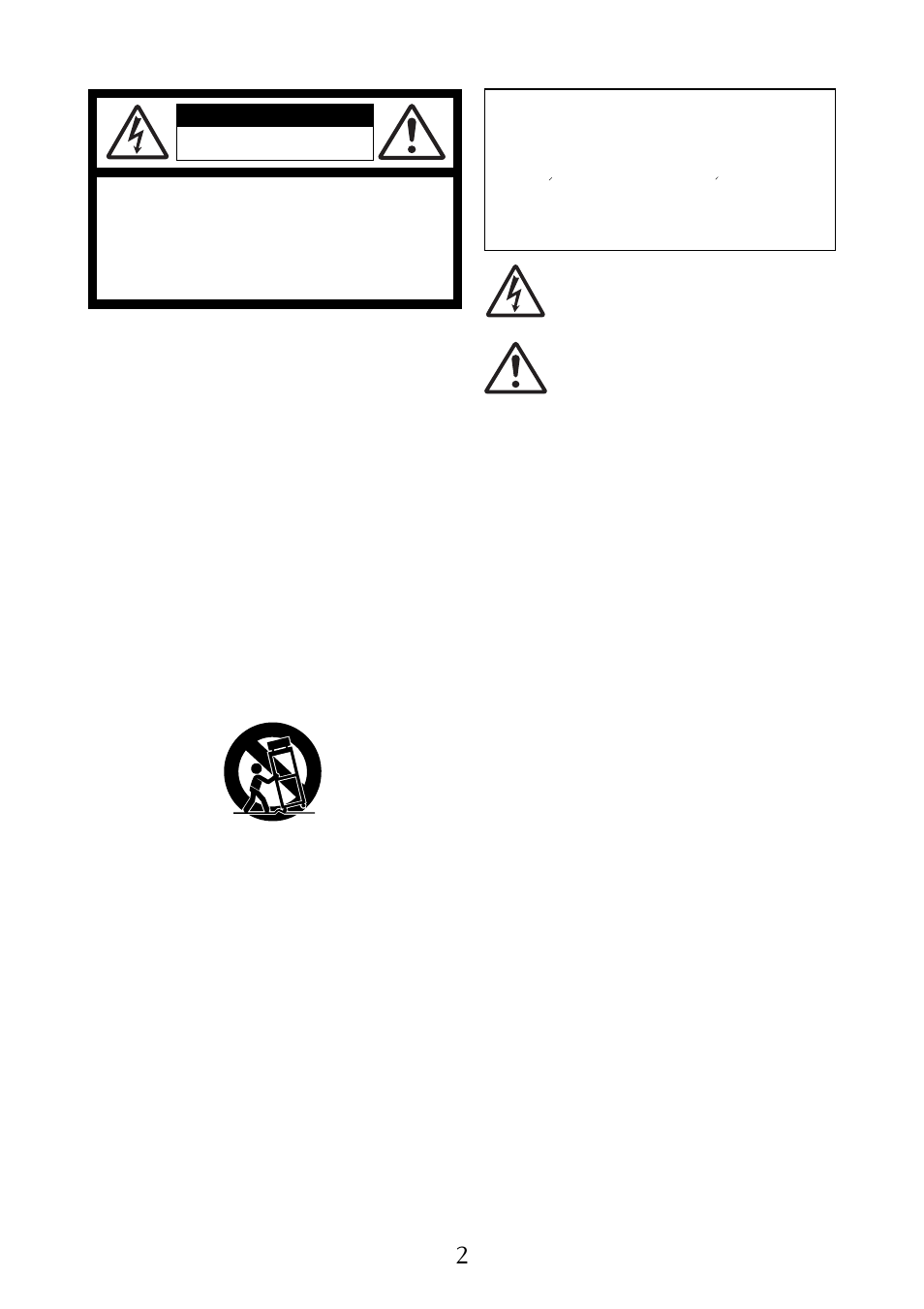 Safety instructions, Warning, Model rm-2 owner’s manual | Caution | Fostex RM-2 User Manual | Page 2 / 8