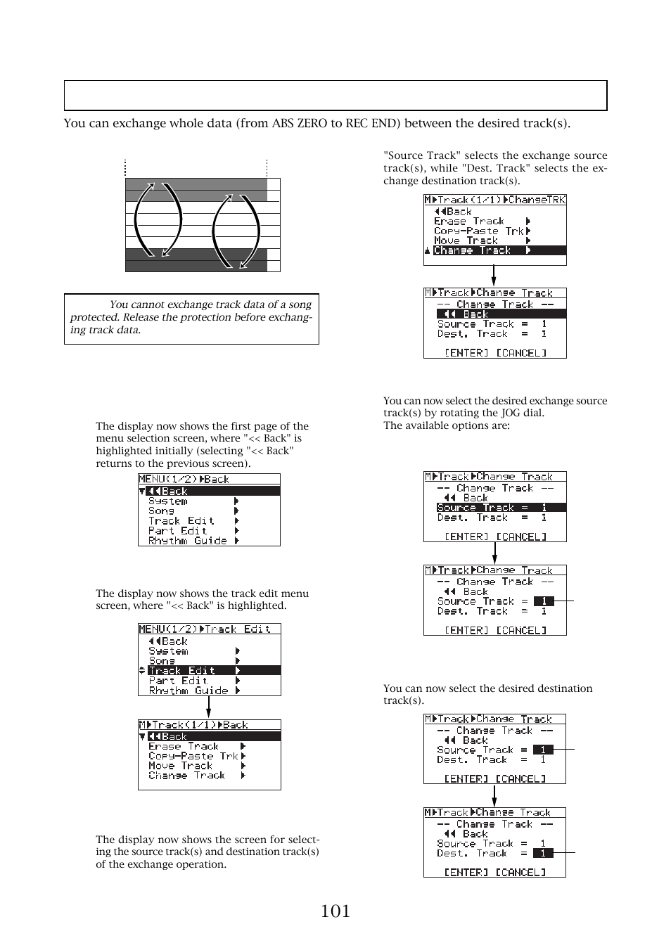 Exchanging whole track data | Fostex MR-8MKII User Manual | Page 101 / 154