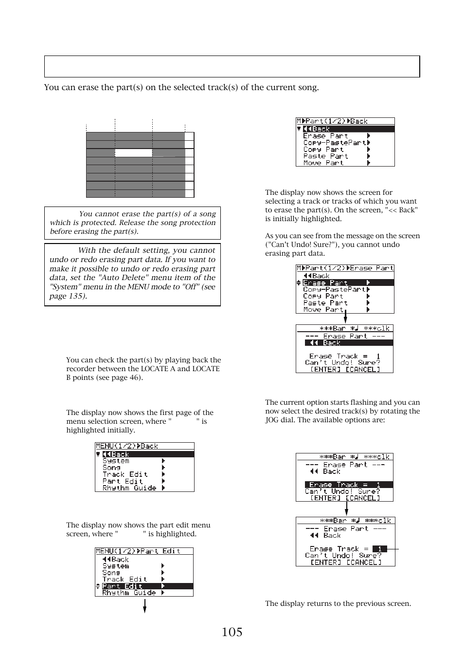 Erasing the part(s) | Fostex MR-8MKII User Manual | Page 105 / 154