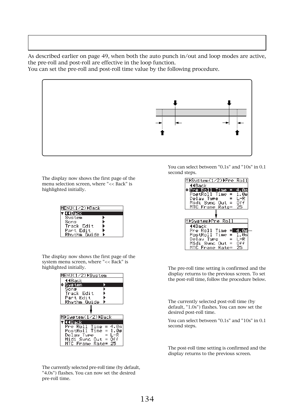 Pre-roll/post-roll time setting, Mr-8mkii owner’s manual (other functions) | Fostex MR-8MKII User Manual | Page 134 / 154