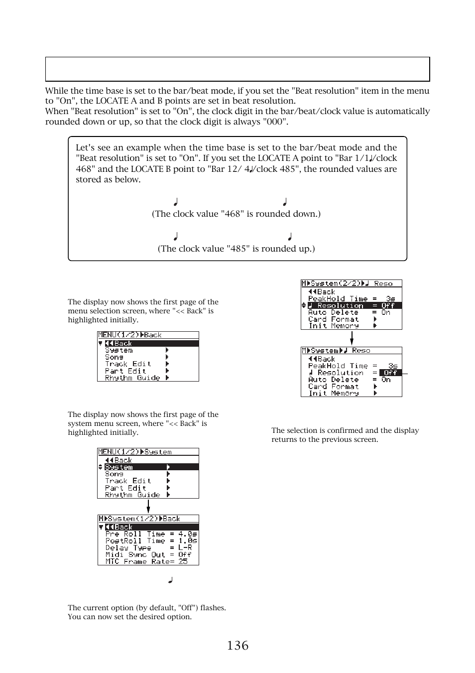 Beat resolution mode on/off | Fostex MR-8MKII User Manual | Page 136 / 154