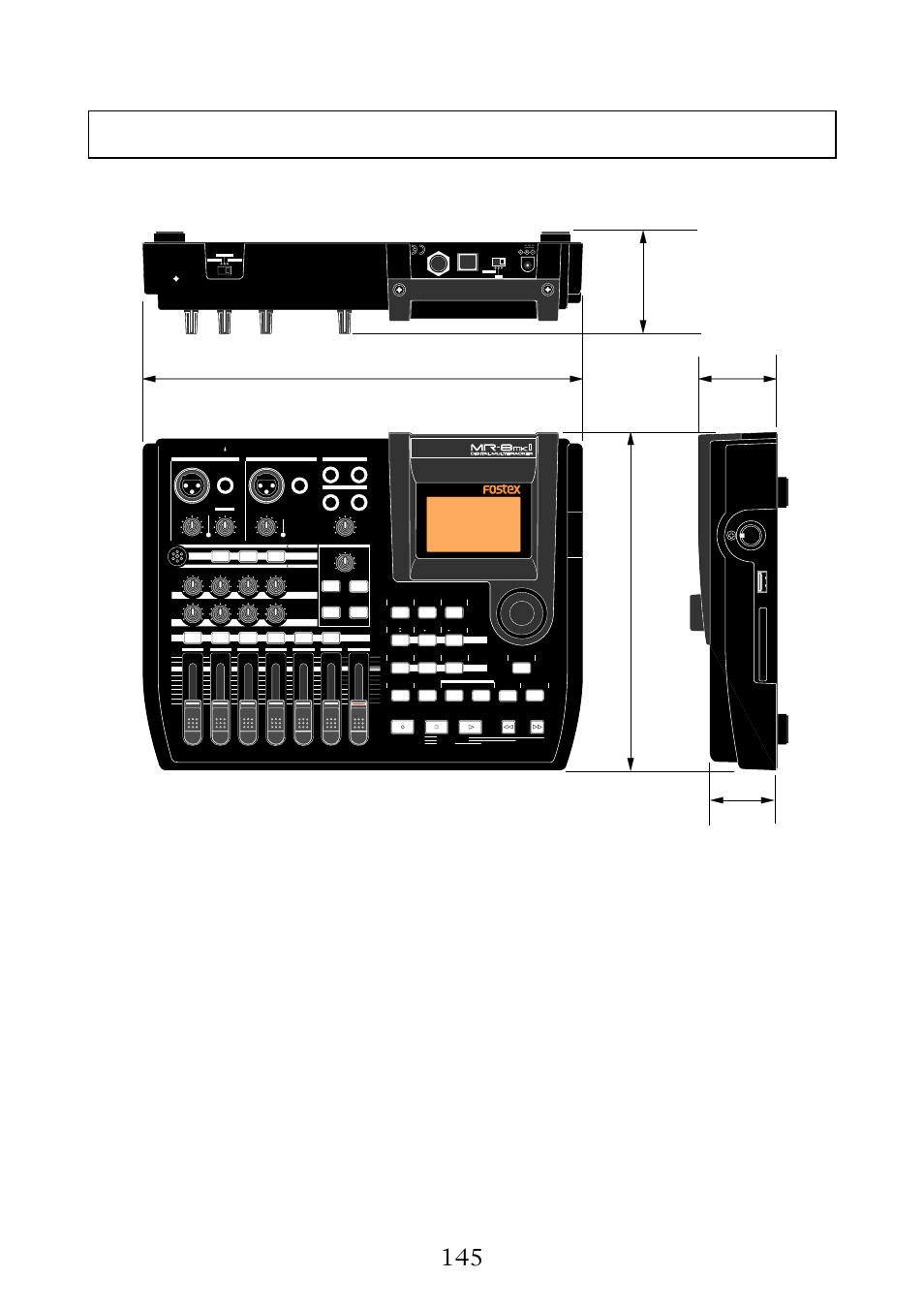 Physical dimensions, Mr-8mkii owner’s manual (specifications) | Fostex MR-8MKII User Manual | Page 145 / 154