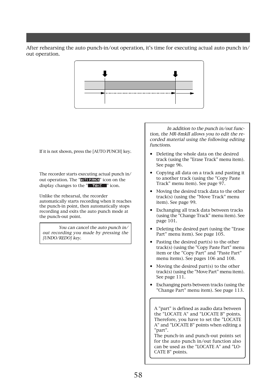 Actual auto punch in/out | Fostex MR-8MKII User Manual | Page 58 / 154
