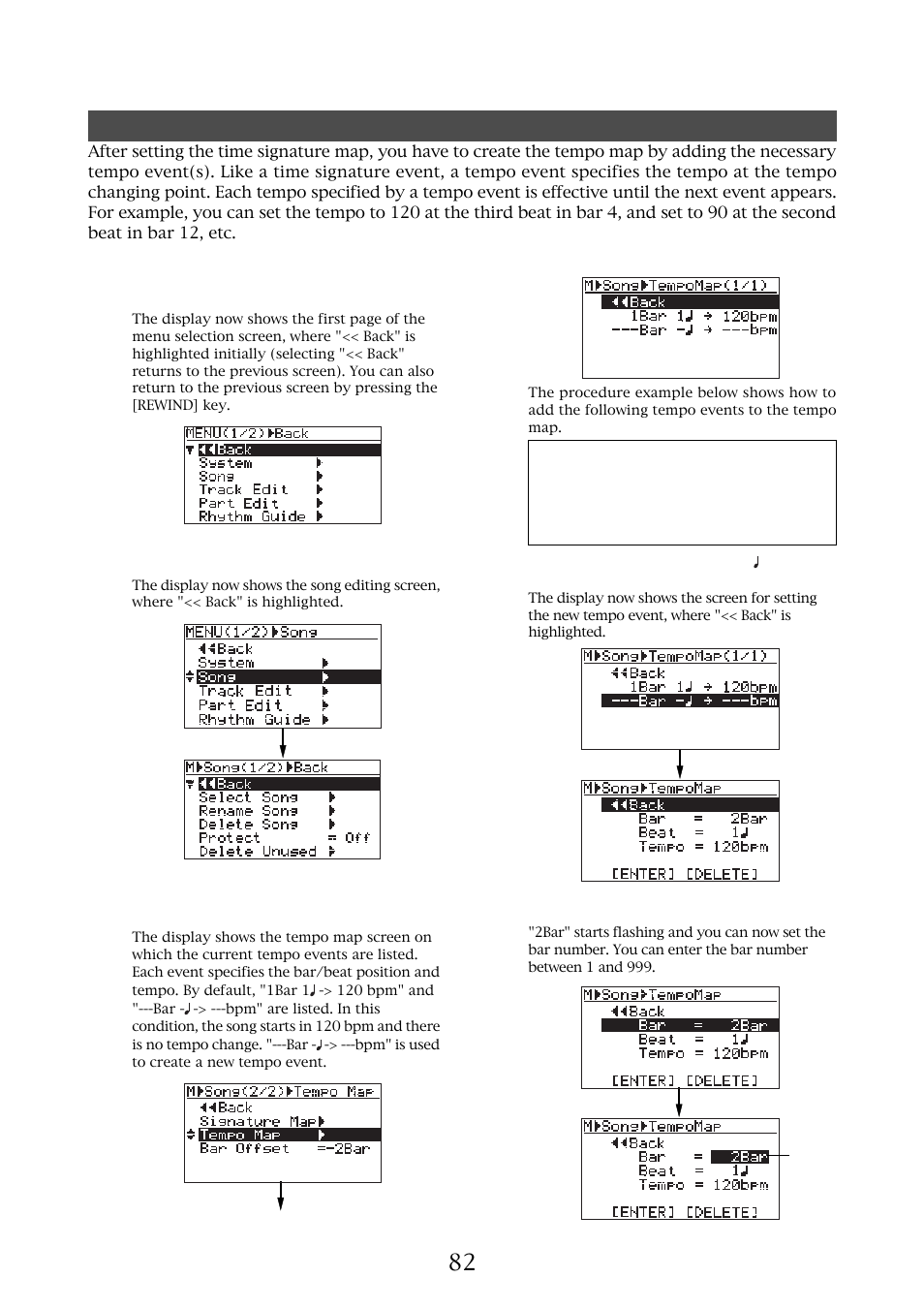 Setting the tempo map | Fostex MR-8MKII User Manual | Page 82 / 154