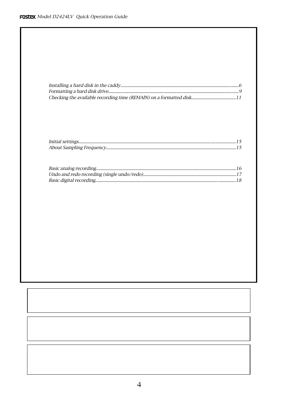 Fostex D2424LV User Manual | Page 4 / 28