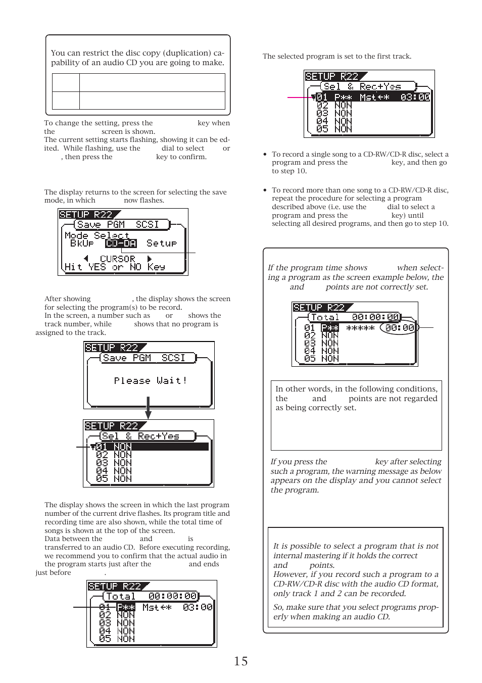 Copy protection setting, Void in!”, “void out!”, or “void data | Fostex VF08 User Manual | Page 15 / 20