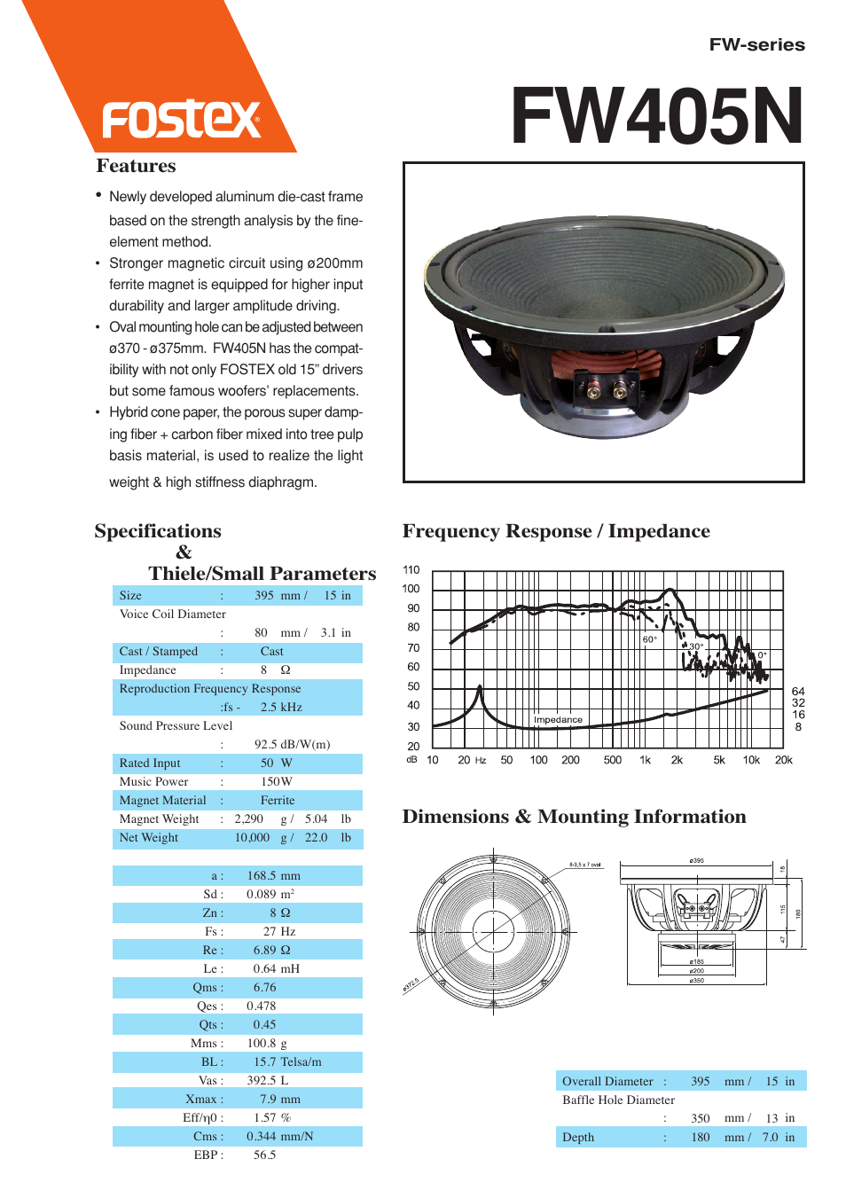 Fostex FW405N User Manual | 1 page