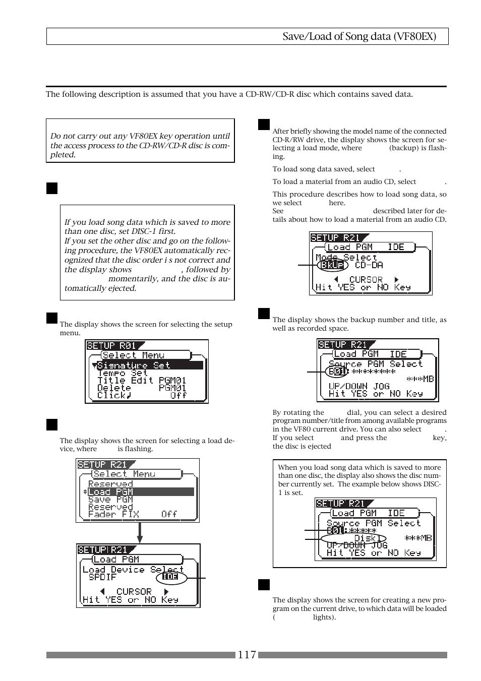 Loading backup data from a cd-r/rw drive | Fostex VF80EX User Manual | Page 117 / 152
