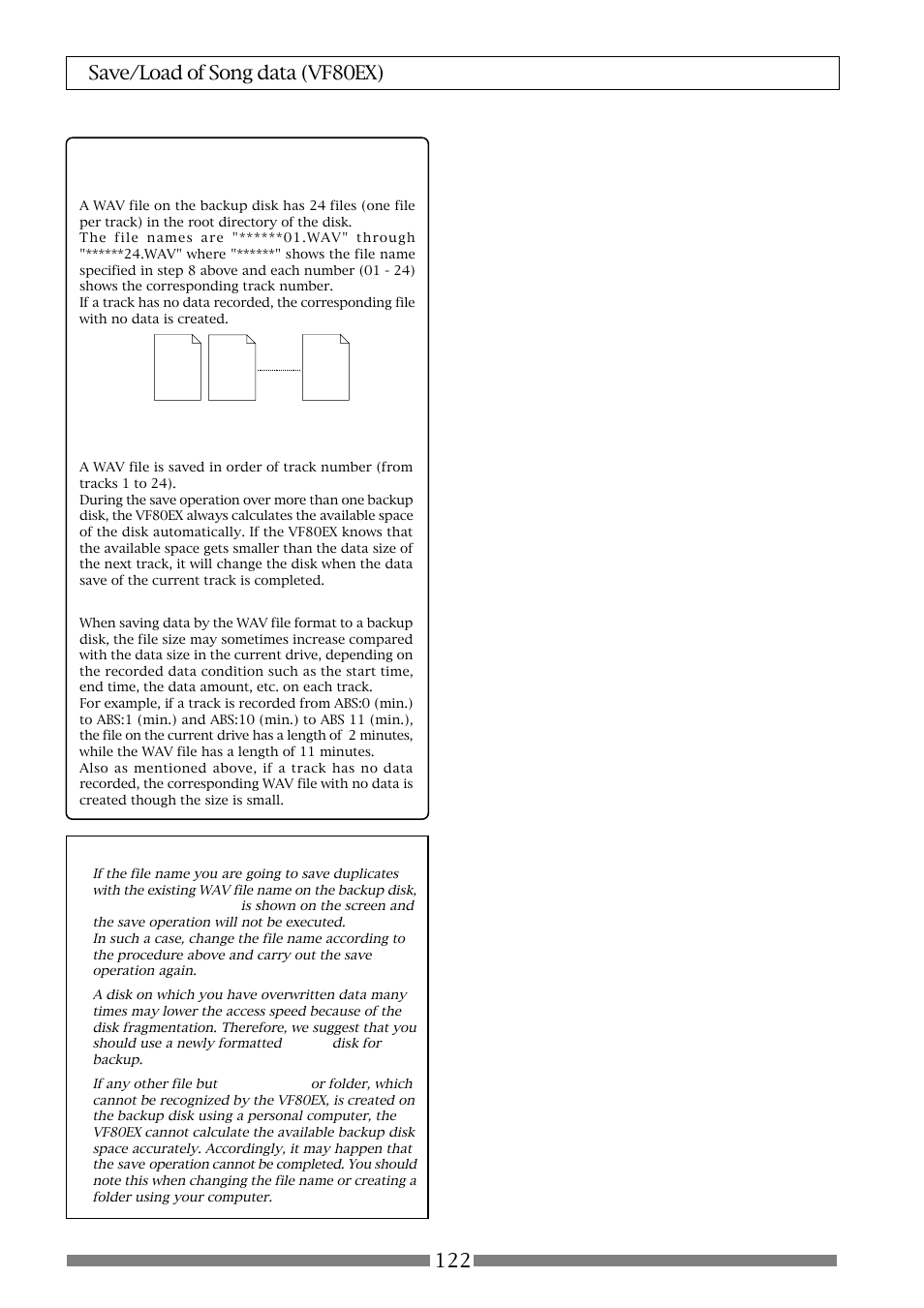 About wav files saved | Fostex VF80EX User Manual | Page 122 / 152