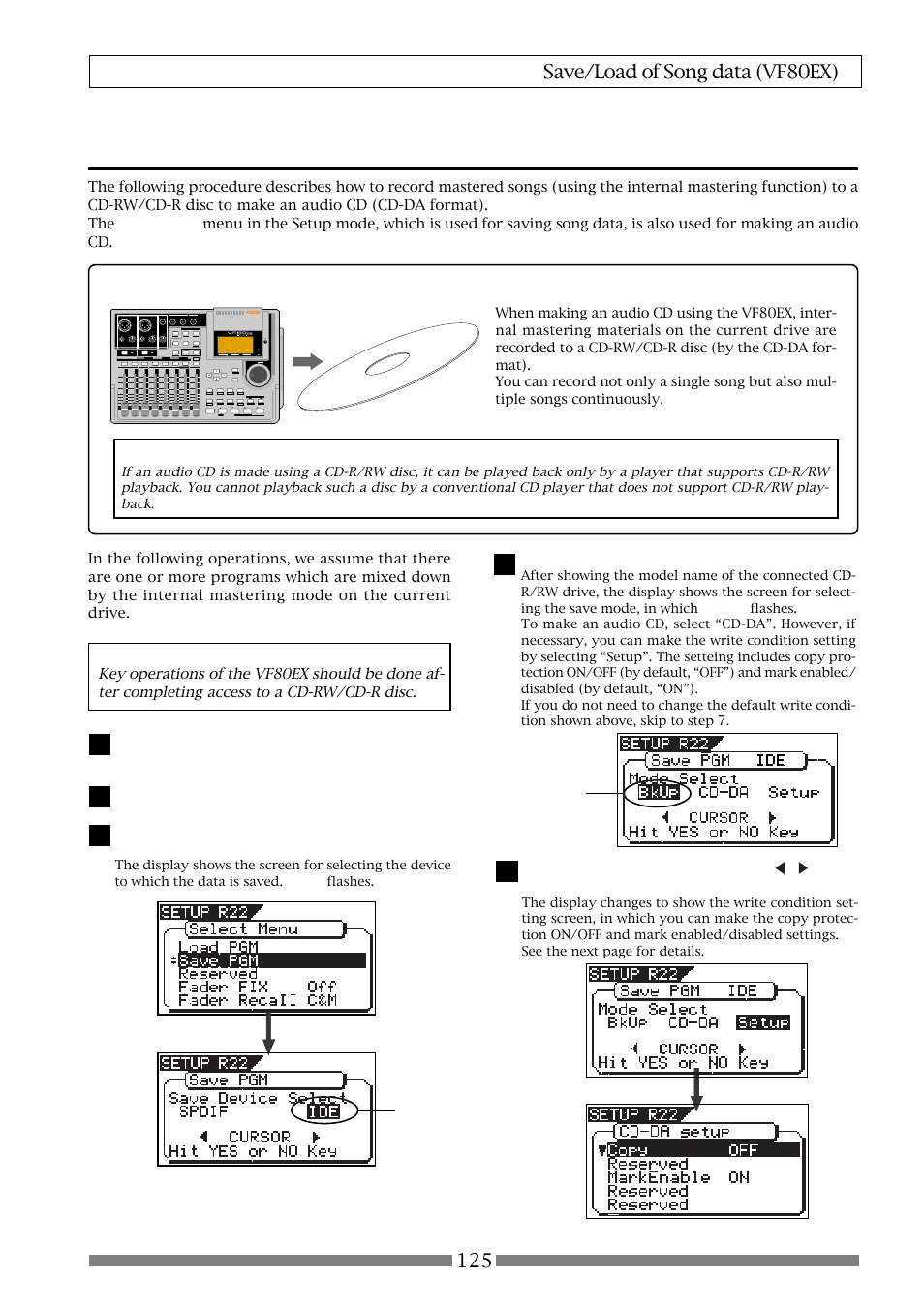 Making an audio cd | Fostex VF80EX User Manual | Page 125 / 152