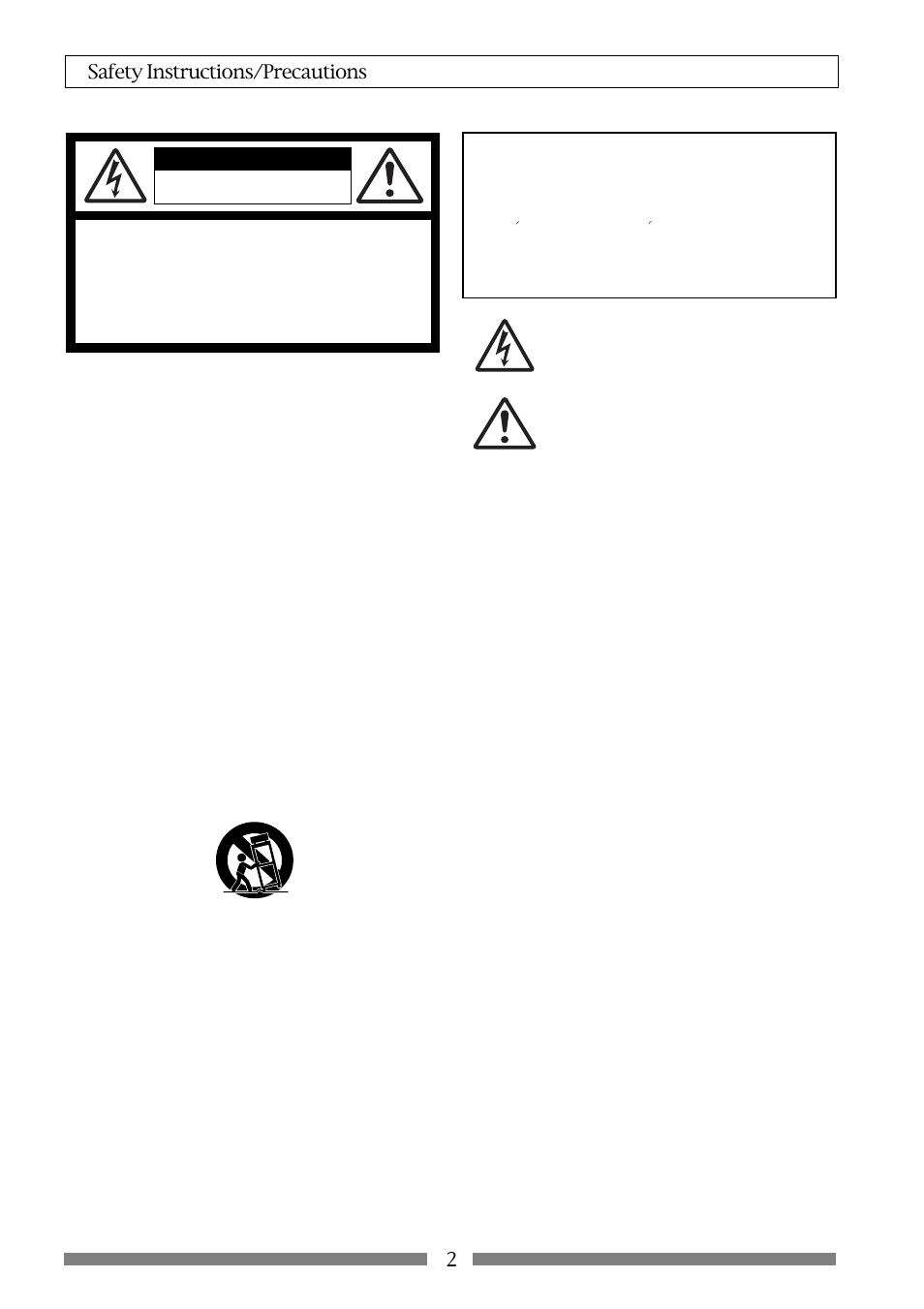 Safety instructions, Warning, 2safety instructions/precautions | Caution | Fostex VF80EX User Manual | Page 2 / 152