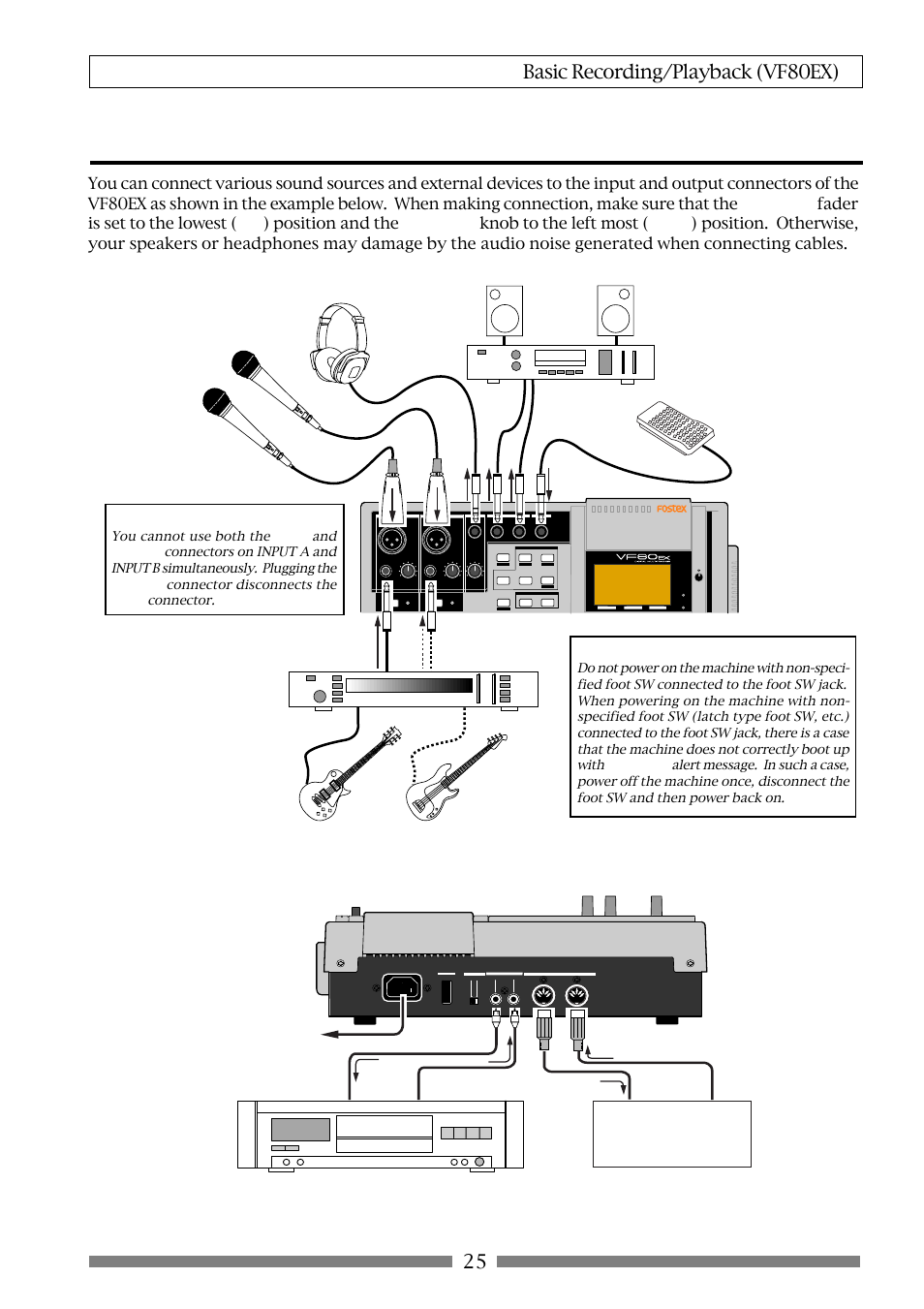 Connections of external equipment, 25 basic recording/playback (vf80ex), Sequencer | Fostex VF80EX User Manual | Page 25 / 152